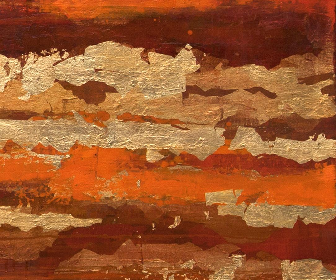 Half Light With Gold - 21st Cent, Contemporary, Abstract Painting, Gold Leaf 5