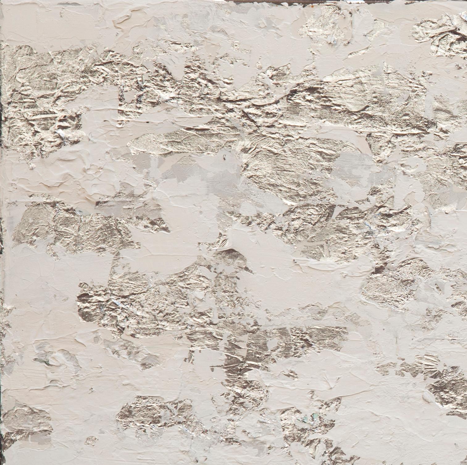 Orizzonte in acciaio argentato - 21° secolo, Contemporaneo, Pittura astratta, Argento - Painting di Chelsea Davine