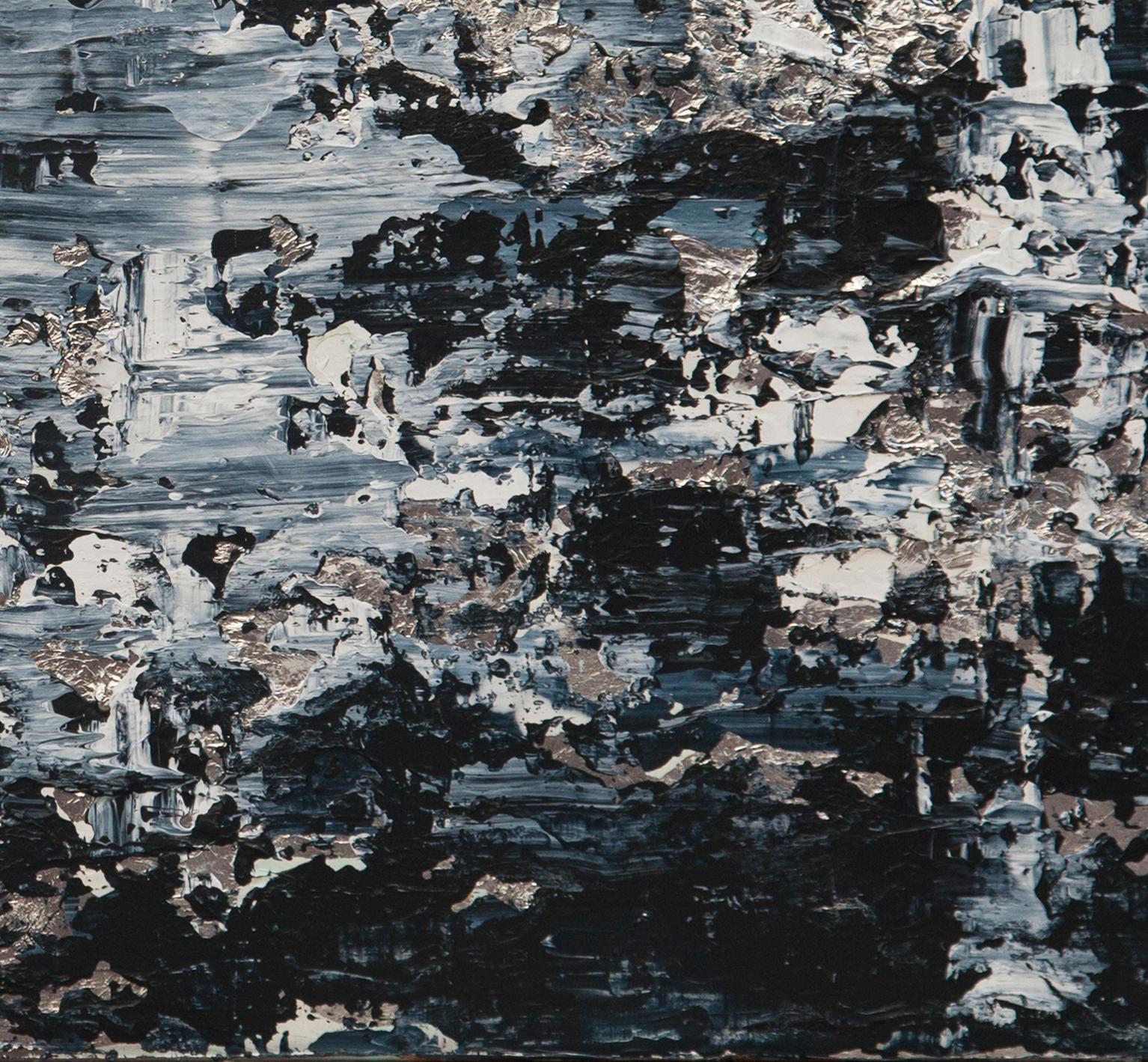 Orizzonte in acciaio argentato - 21° secolo, Contemporaneo, Pittura astratta, Argento in vendita 2