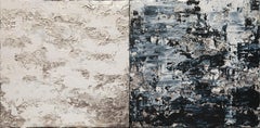 Horizon In Silver Steel - 21st Century, Contemporary, Abstract Painting, Silver