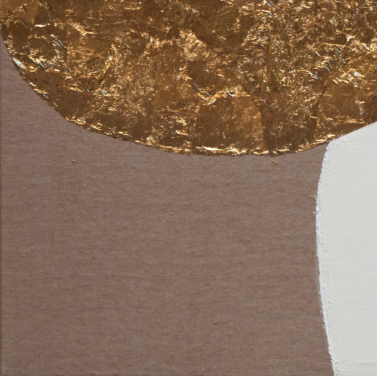 Oil and gold leaf on canvas

For centuries, artisans and artists have turned to gold leaf as a way to make their creations shimmer and shine. Also many contemporary artists continue to use gold leaf in their work, and so does Chelsea Davine, as you