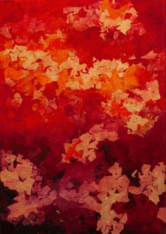 Inhale – 21. Jahrhundert, Zeitgenössisches, abstraktes Gemälde, Blattgold