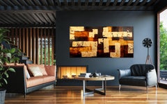 Kintsugi- 21st Century, Oil, abstract, night, gold leaf