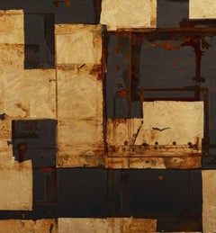 Kintsugi Triptych - 21st Century, Contemporary, Abstract Painting, Gold Leaf