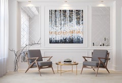 Komorebi II - 21. Jahrhundert, Ölgemälde, Blattgold, abstrakt, Winter