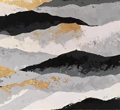 Guardare a ovest con l'oro - 21° secolo, Contemporaneo, Pittura, Foglia d'oro