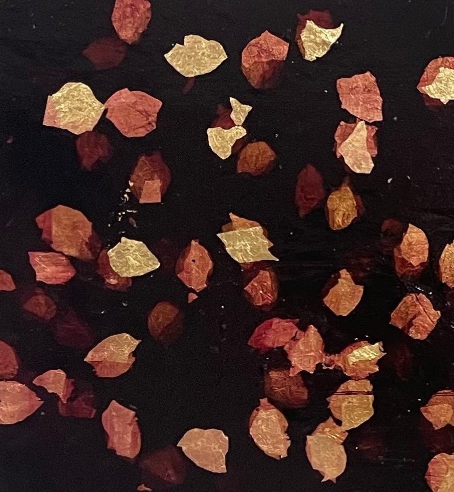 Moonrise - 21st Century, Contemporary, Figurative-Abstract Painting, Gold Leaf 1