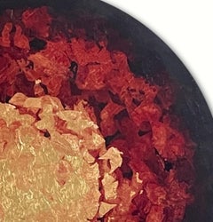 Ombré con Oro - XXIe siècle, peinture à l'huile, feuille d'or, abstrait, automne