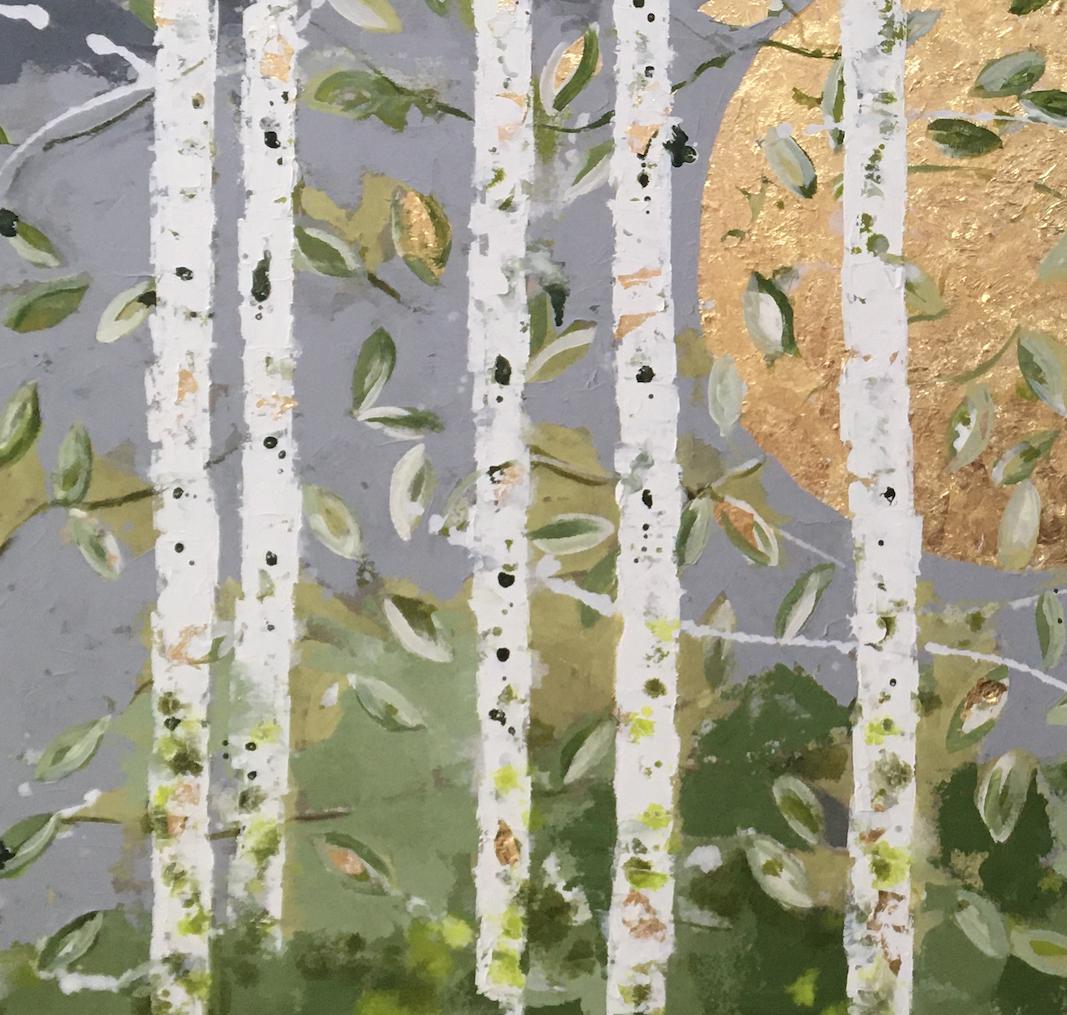 green leaves painting