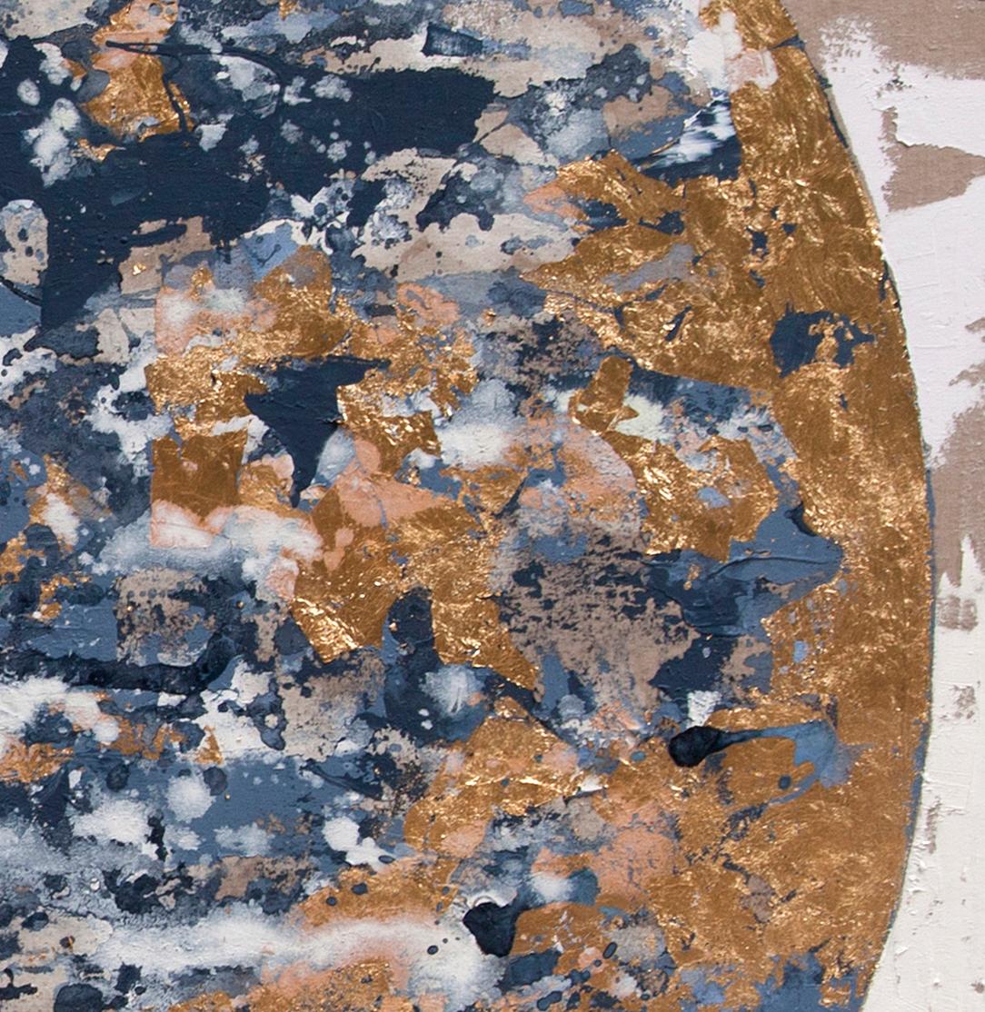 Pale Meridian With Gold - 21st Cent, Contemporary, Abstract Painting, Gold Leaf 1
