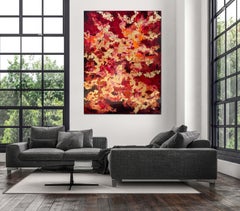 Solace- 21. Jahrhundert, Öl, abstrakt, Nacht, Blattgold