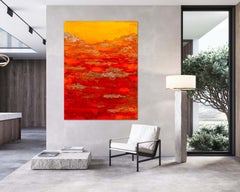 Spring Valley - 21st Cent., Oil, abstract, night, gold leaf