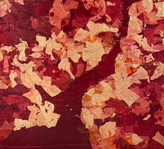 Traces of the Bosphoros - 21st Century, Oil painting, gold leaf, abstract, fall