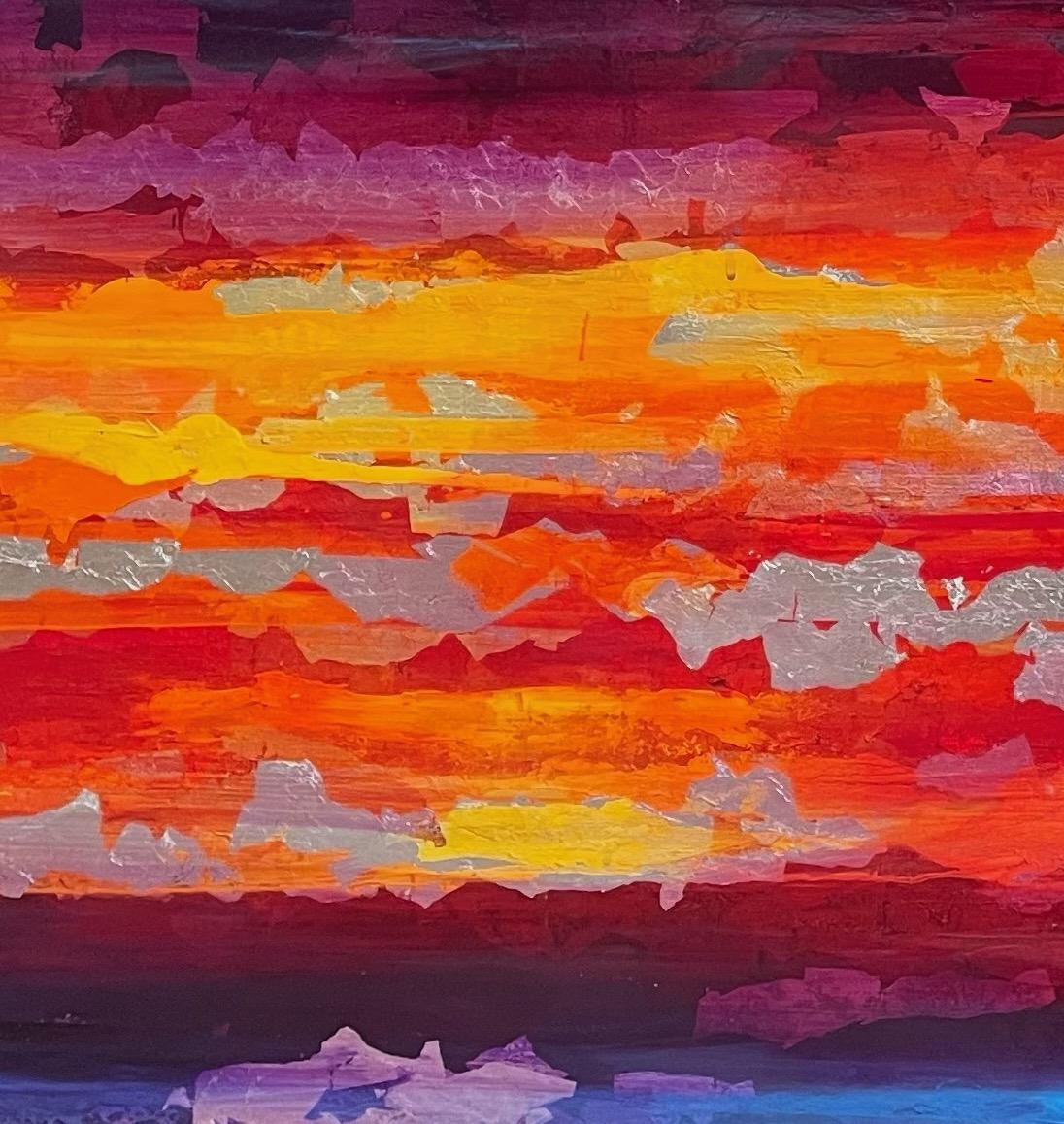 Winter Dawn – 21. Jahrhundert, Zeitgenössisch, Abstrakt, Ölgemälde, Blattgold – Painting von Chelsea Davine