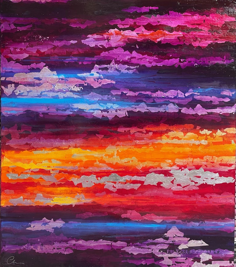 Chelsea Davine Winter Dawn 21st Cent., Contemporary, Abstract, Oil