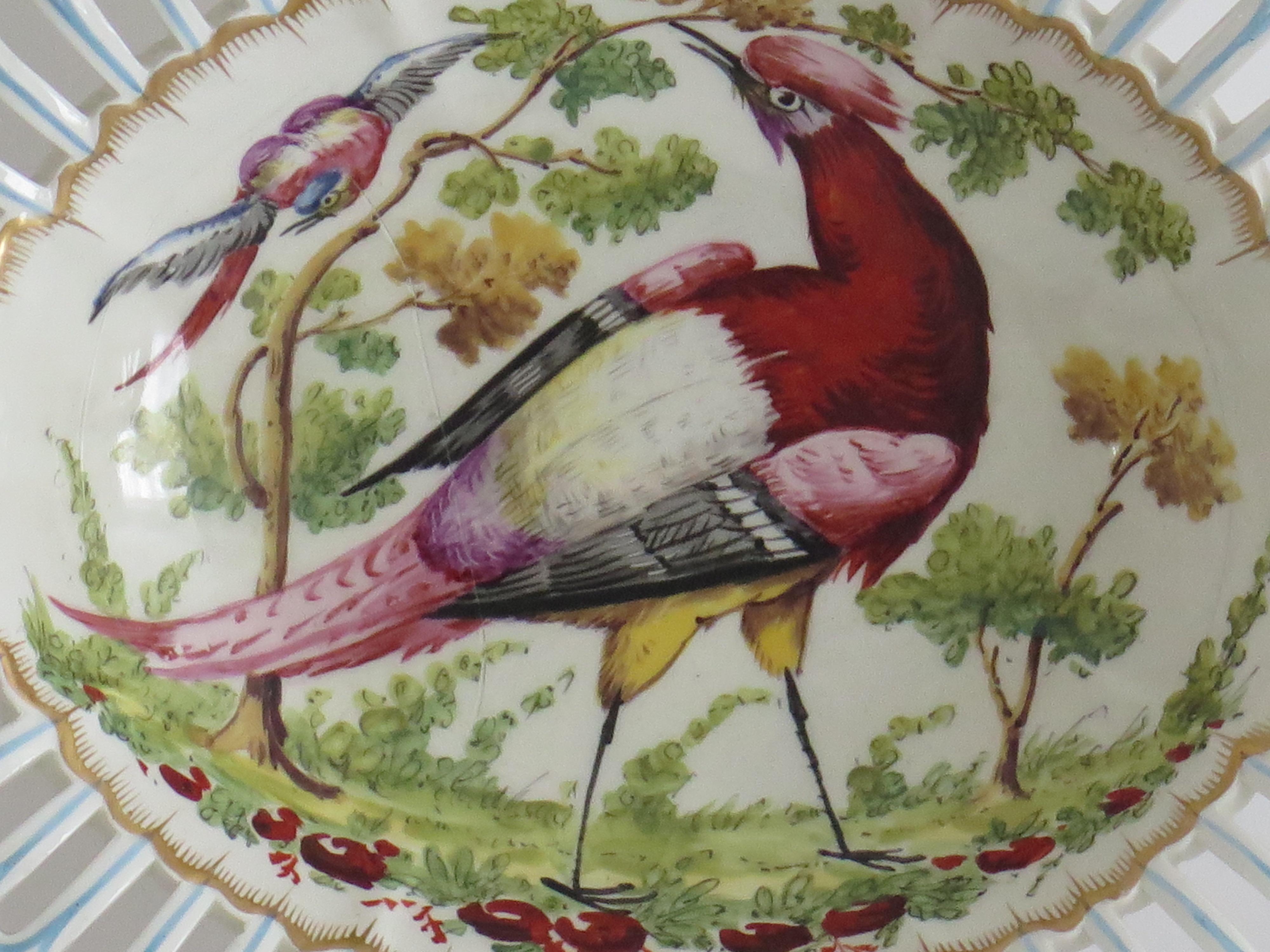 18th Century and Earlier Chelsea-Derby Pierced Chestnut Basket or Dish Porcelain, English, circa 1770 For Sale