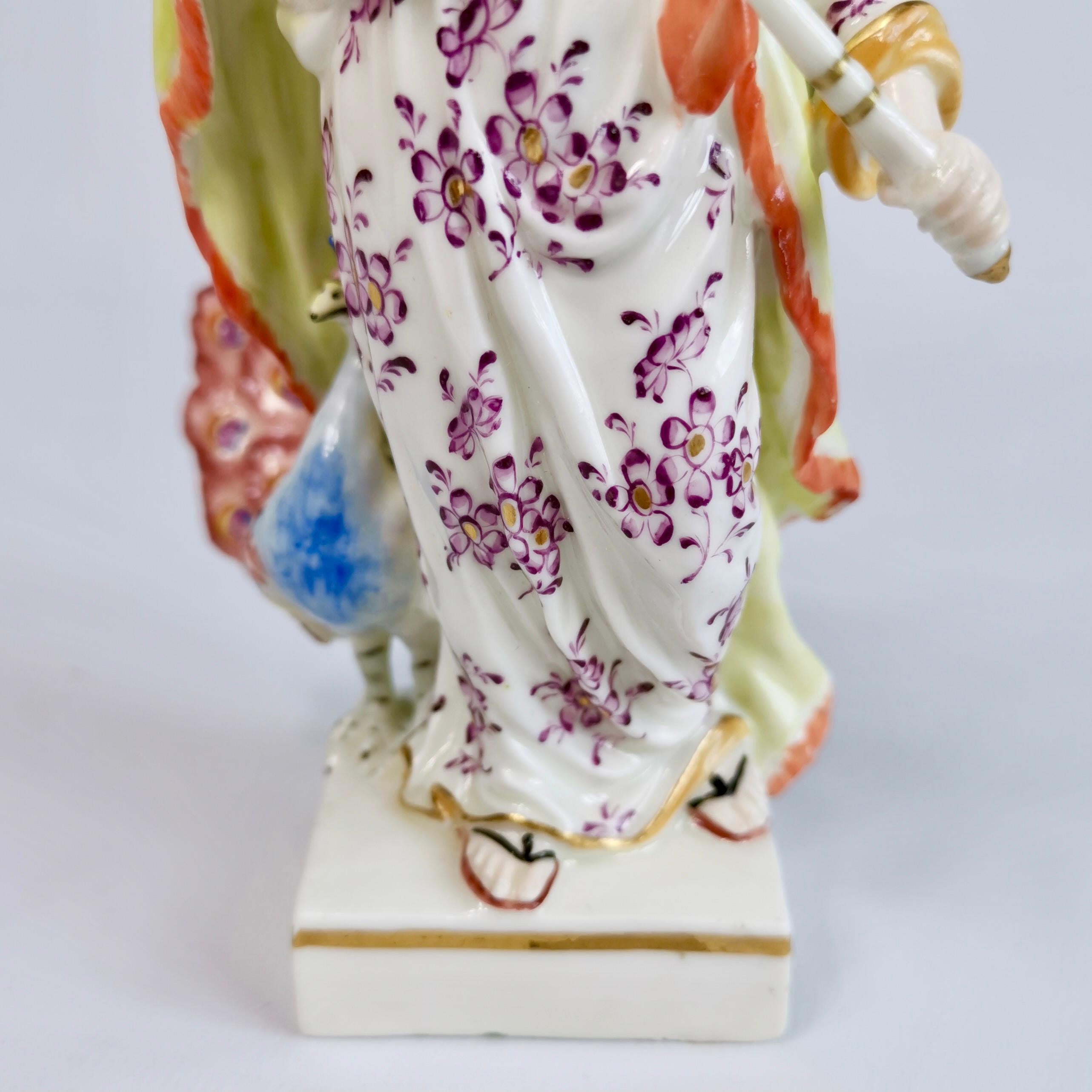 Chelsea-Derby Porcelain Figure of Juno with a Peacock, ca 1780 5