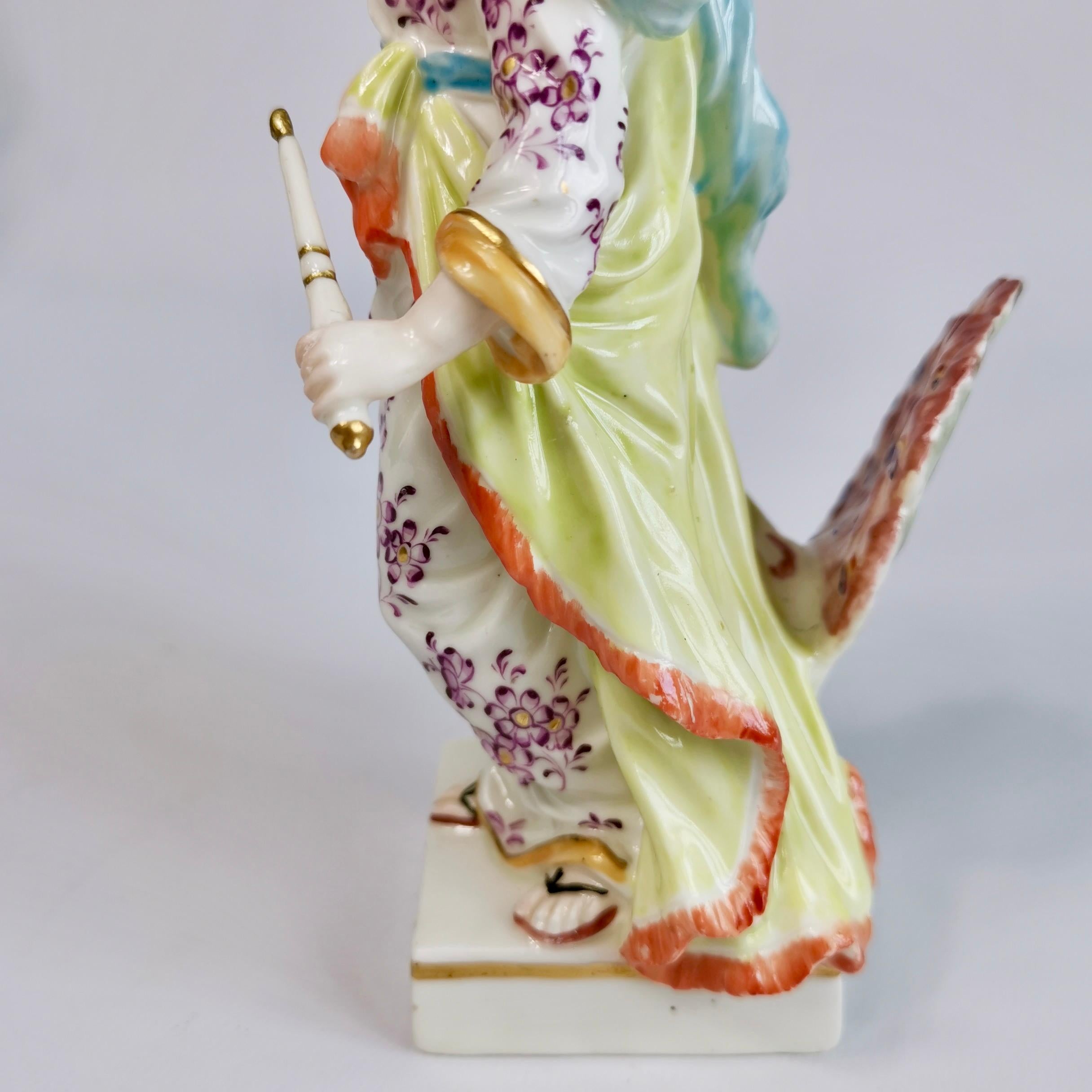 Chelsea-Derby Porcelain Figure of Juno with a Peacock, ca 1780 6