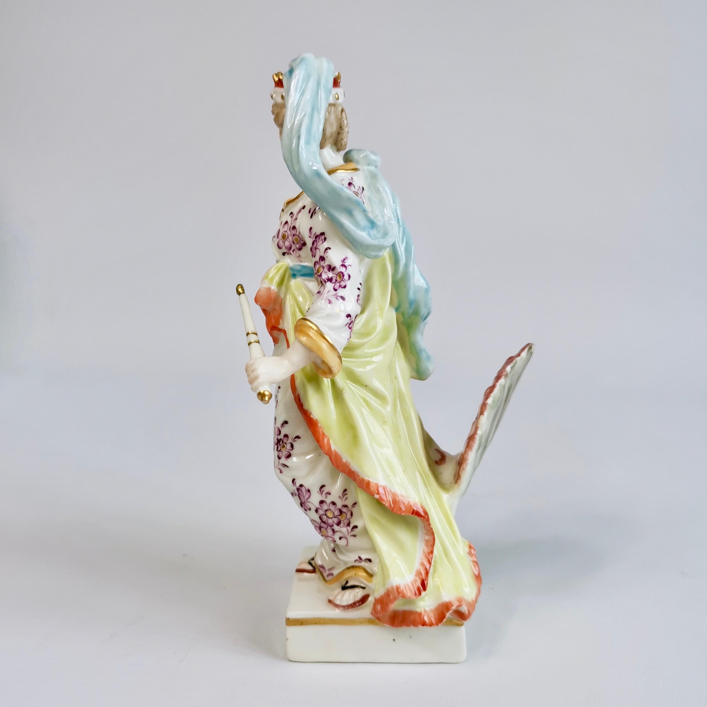 Neoclassical Chelsea-Derby Porcelain Figure of Juno with a Peacock, ca 1780