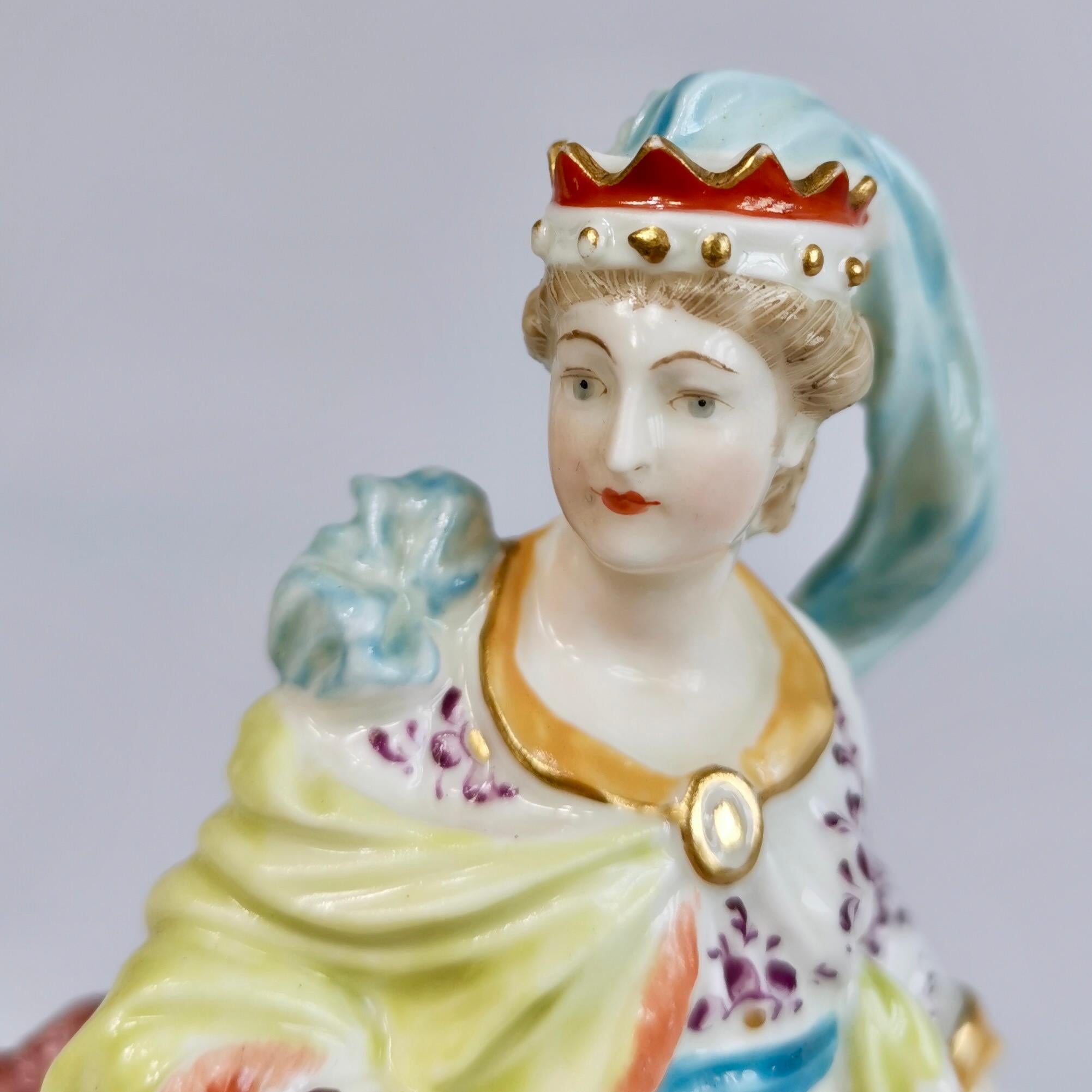 English Chelsea-Derby Porcelain Figure of Juno with a Peacock, ca 1780
