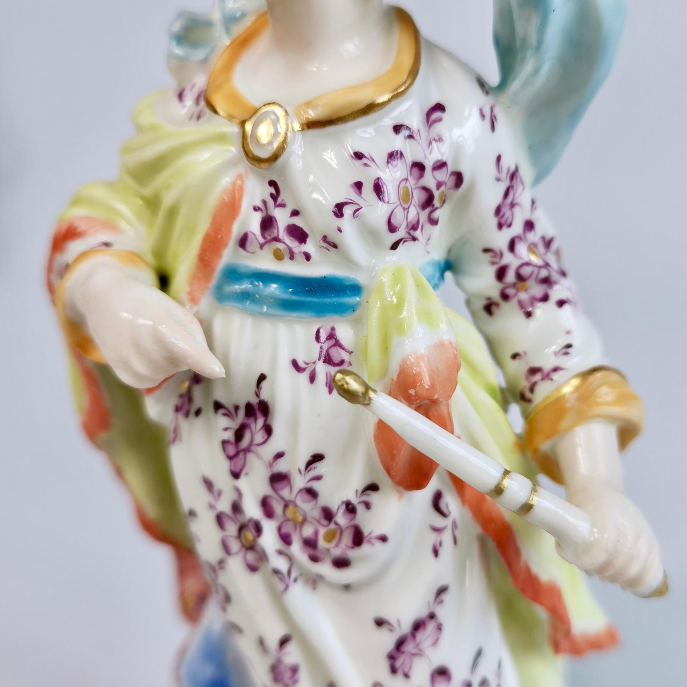 Late 18th Century Chelsea-Derby Porcelain Figure of Juno with a Peacock, ca 1780