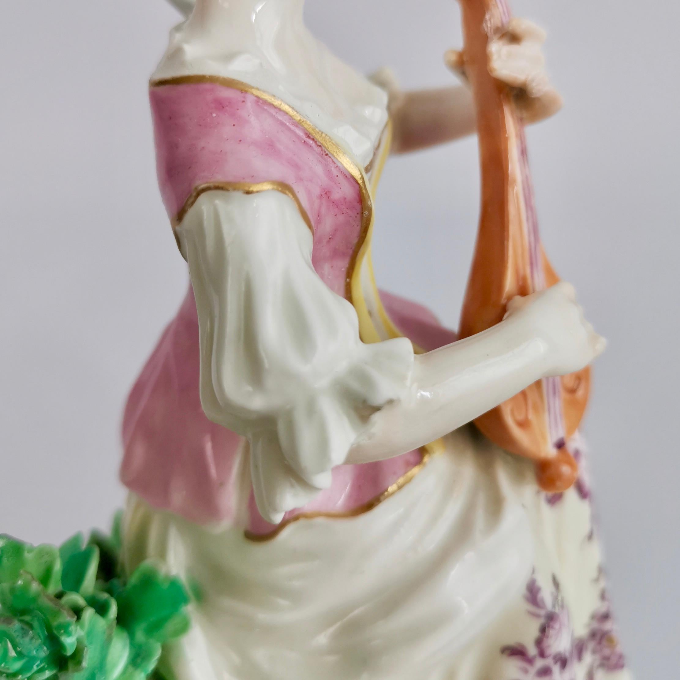 Chelsea-Derby Porcelain Figure of Lady with Lute, 18th Century, circa 1770 3