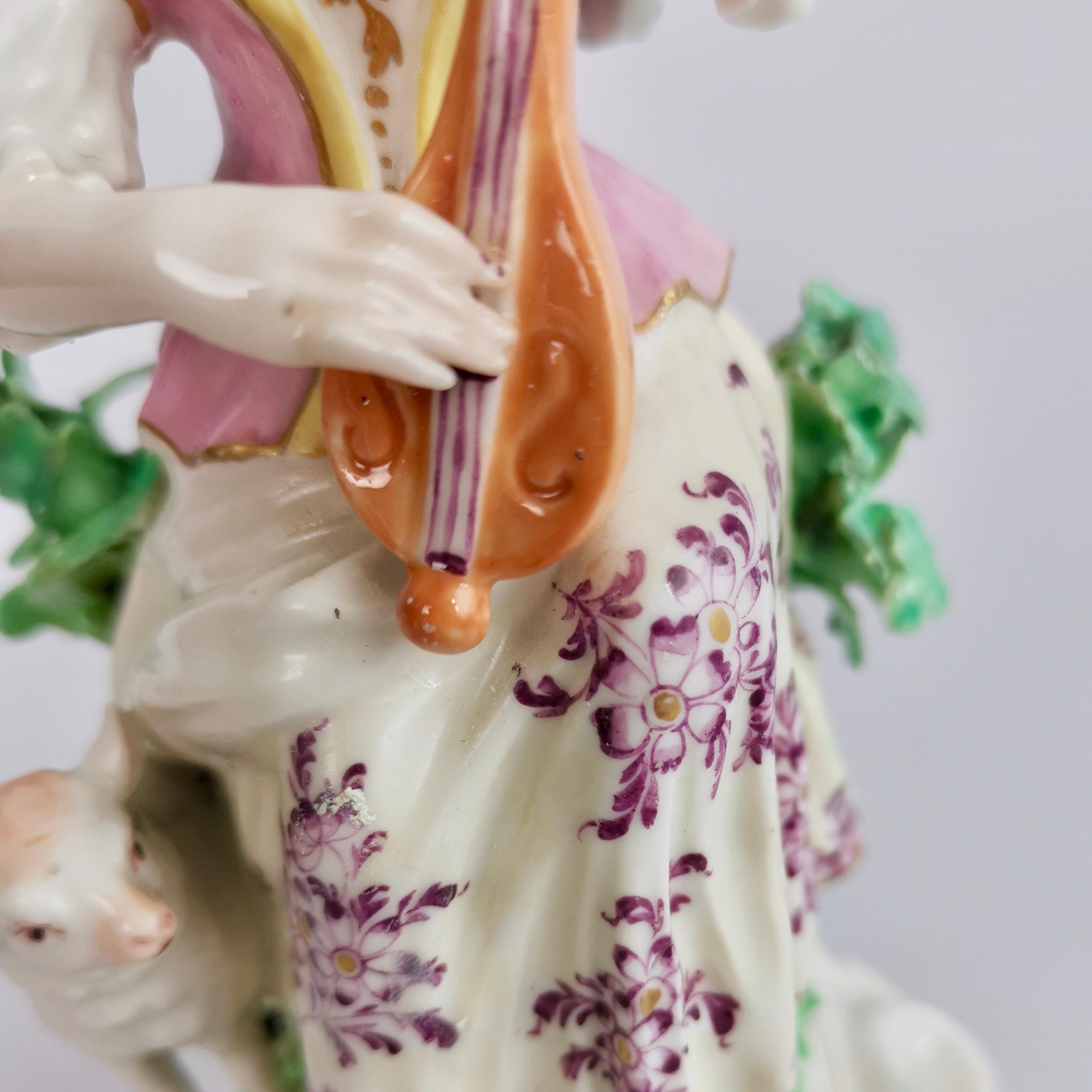 Chelsea-Derby Porcelain Figure of Lady with Lute, 18th Century, circa 1770 5