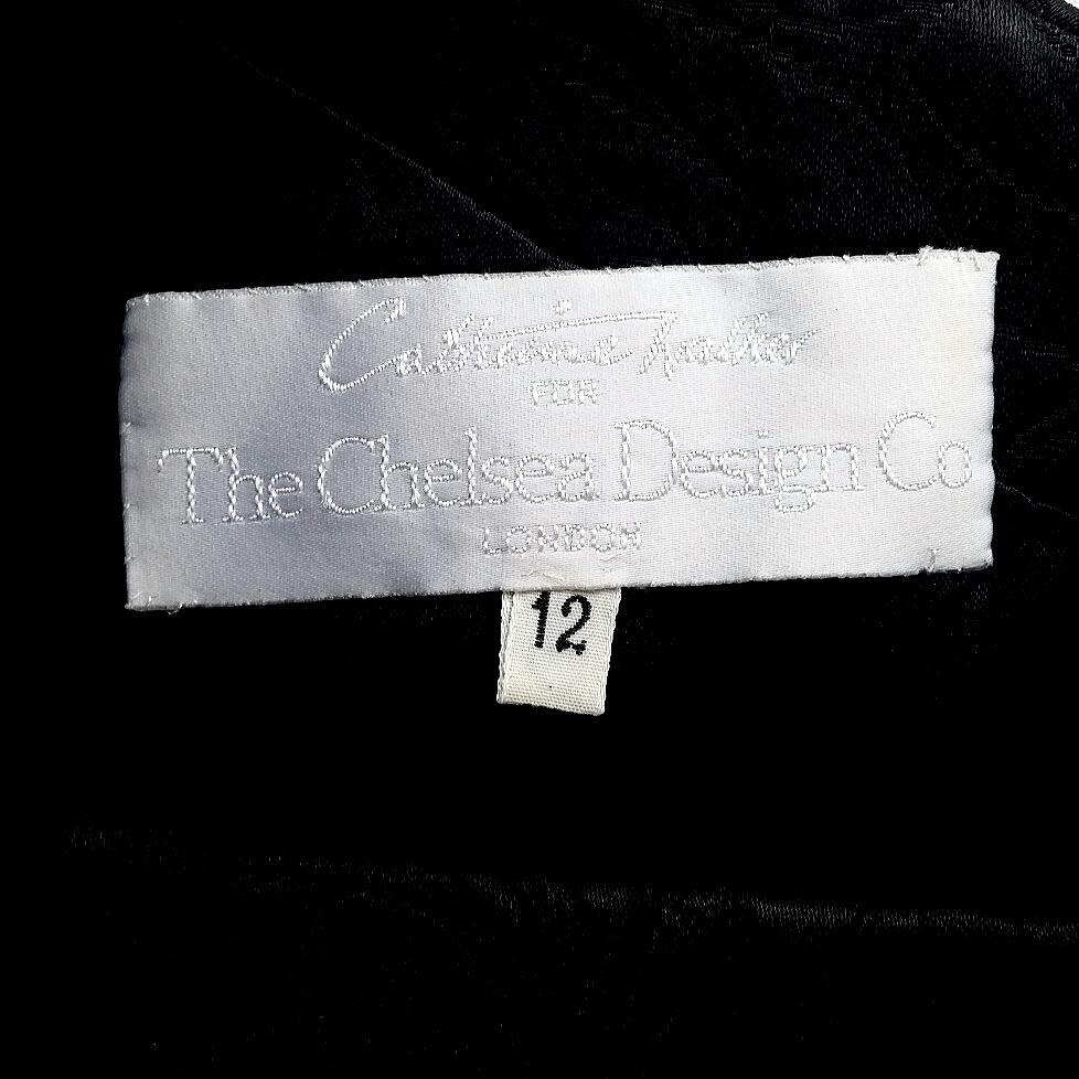 Chelsea Design Co. Asymmetrical Black Jacket With Gold Buttons, 1980s  In Excellent Condition For Sale In London, GB