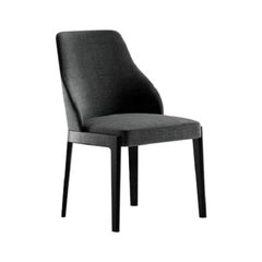 Grey Chair in Chenille & Solid Wood Molteni&C by Rodolfo Dordoni - made in Italy