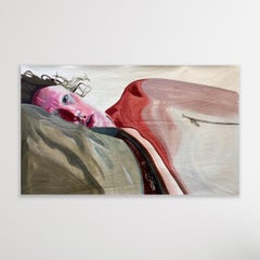 "Analyzing, Not Napping 1" - Contemporary Figurative Oil Painting