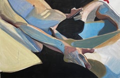"Caress" - Peinture à l'huile contemporaine figurative et abstraite