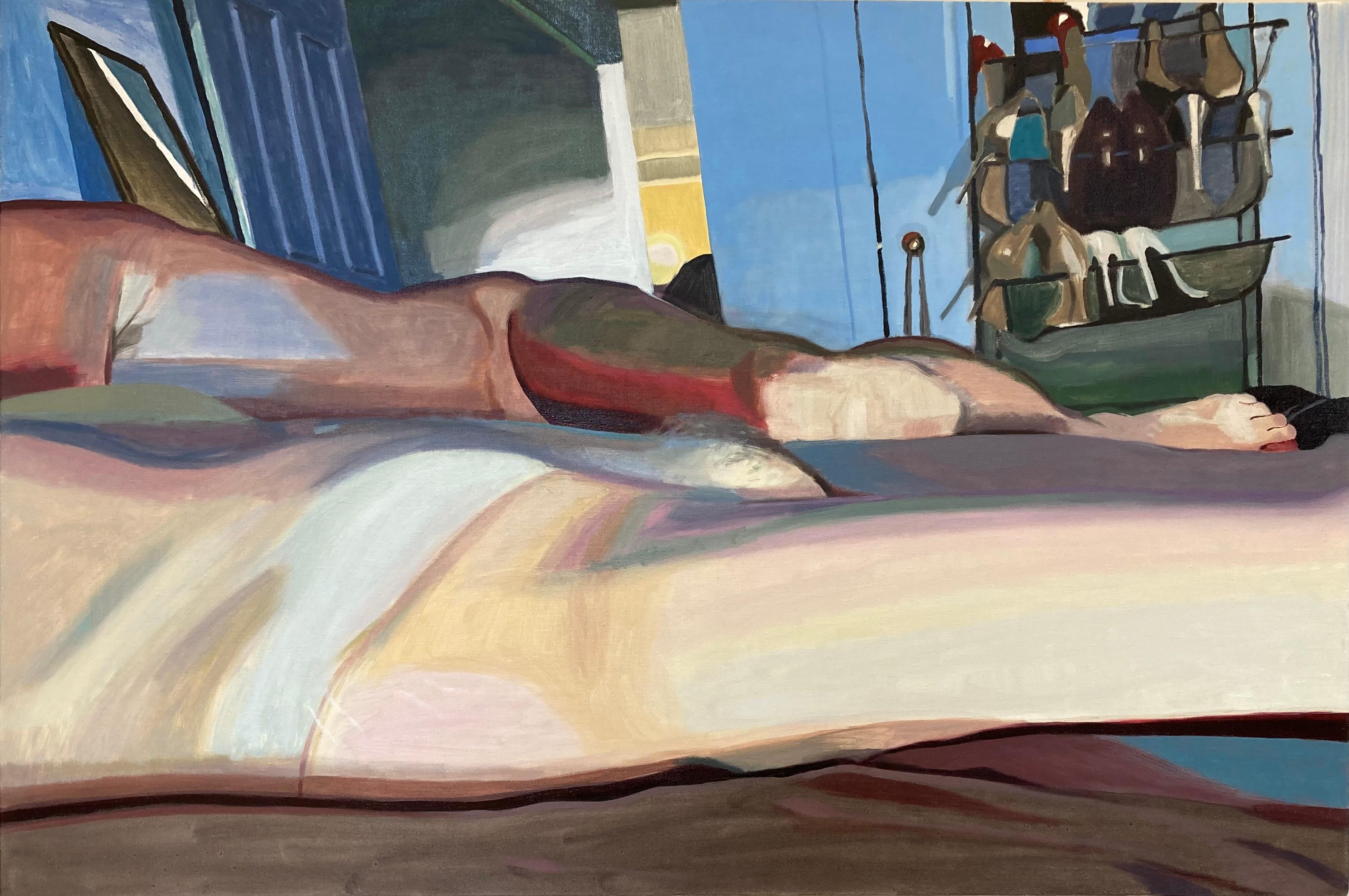 "Junta II" - Pintura al óleo figurativa contemporánea