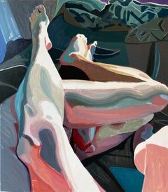 Retro "Tidal Bodies" - Contemporary Figurative Oil Painting 