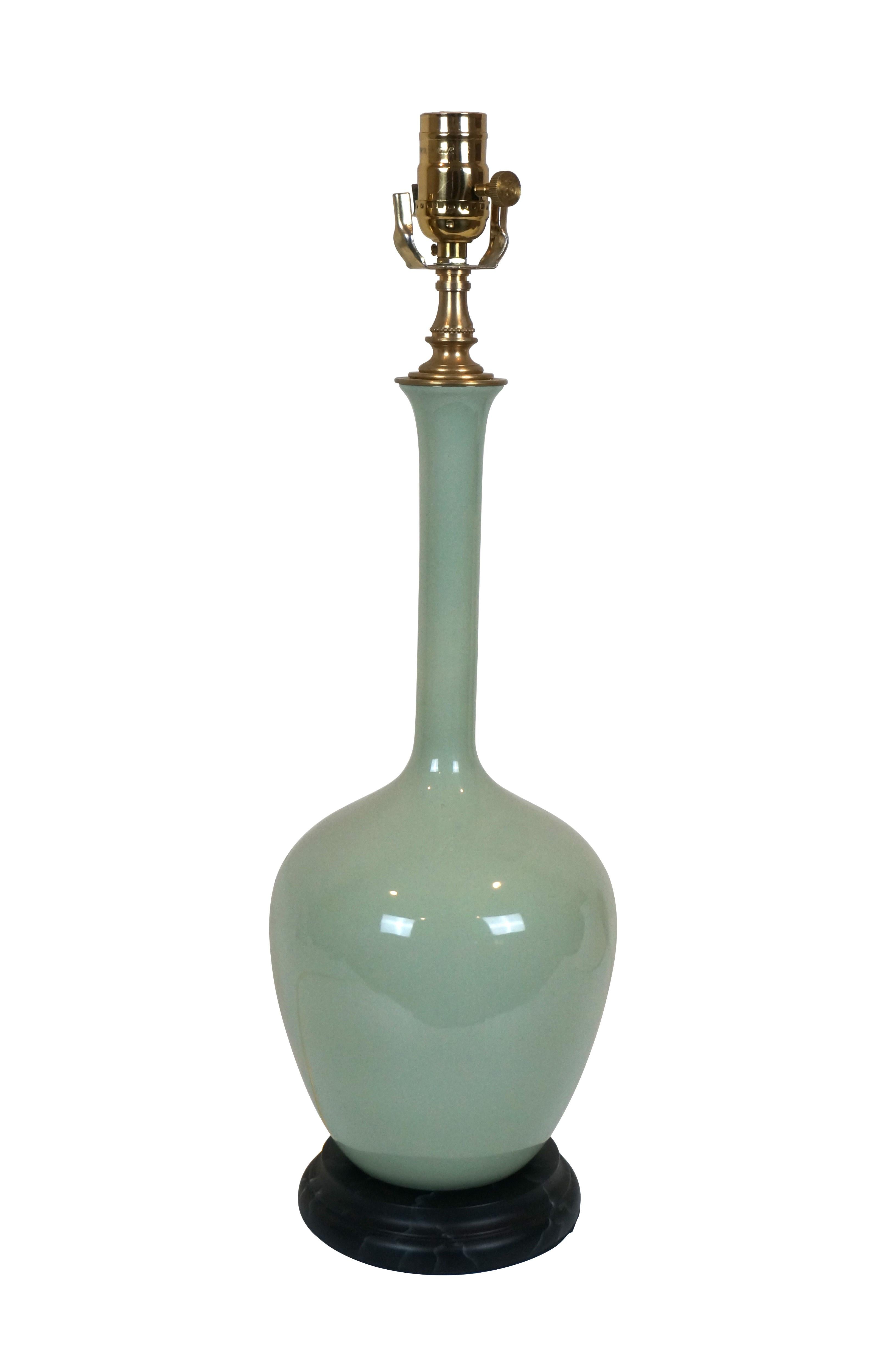 Chelsea House Celadon Green Ceramic Bottle Vase Table Lamp Chinoiserie 31
