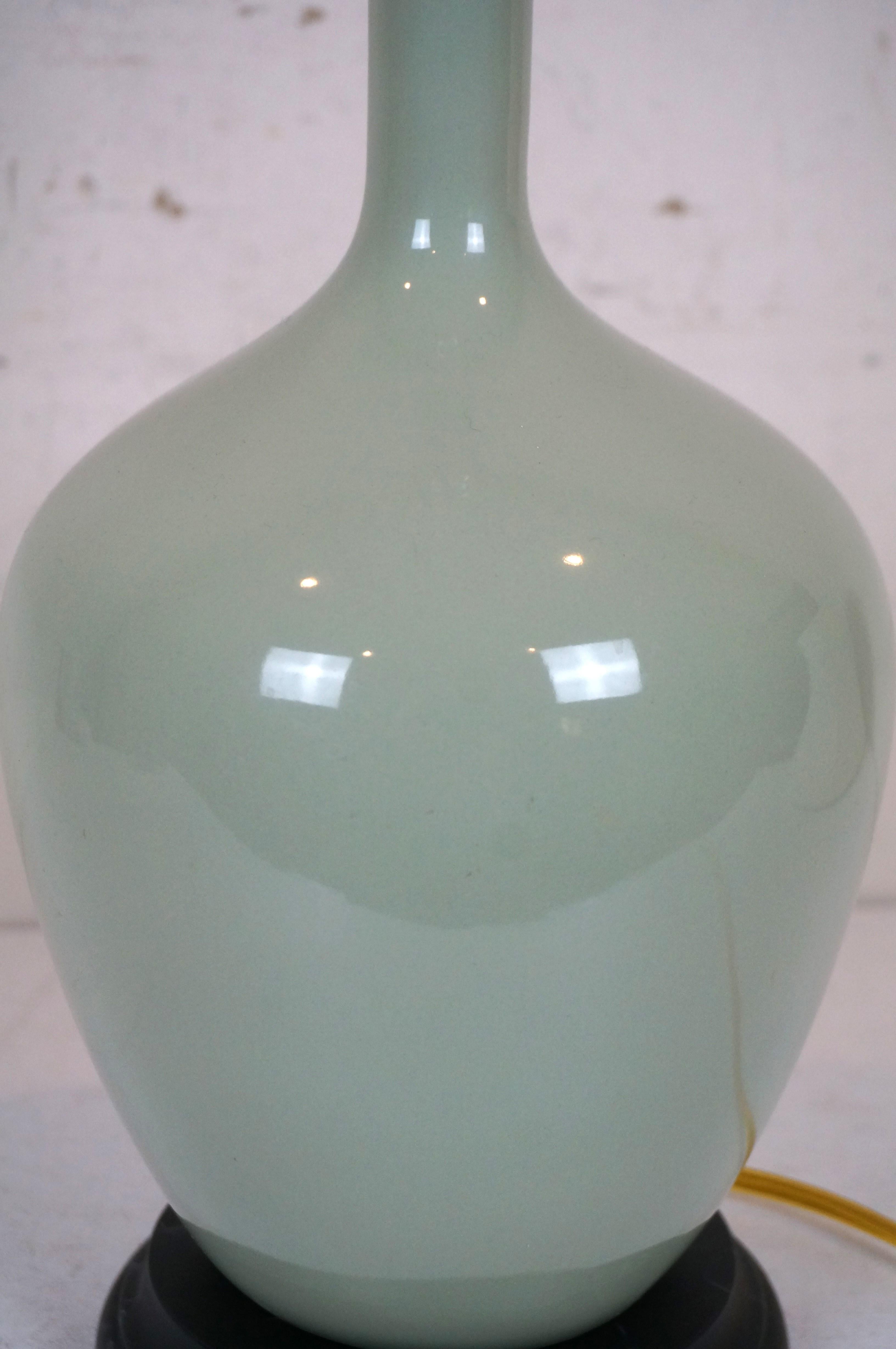 Chelsea House Celadon Green Ceramic Bottle Vase Table Lamp Chinoiserie 31