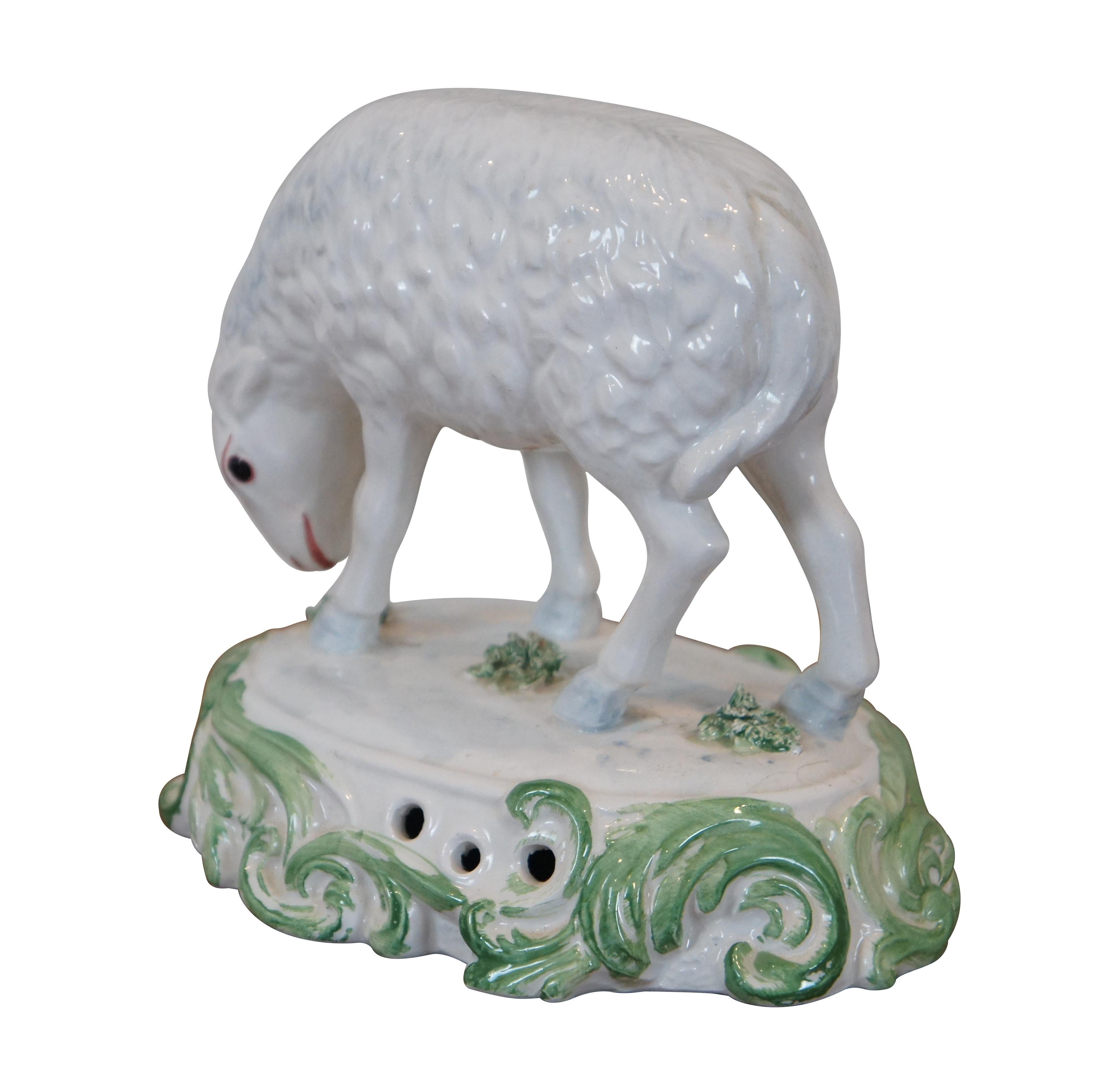 Victorian Chelsea House Port Royal Italian Porcelain Grazing Sheep Lamb Figurine 7
