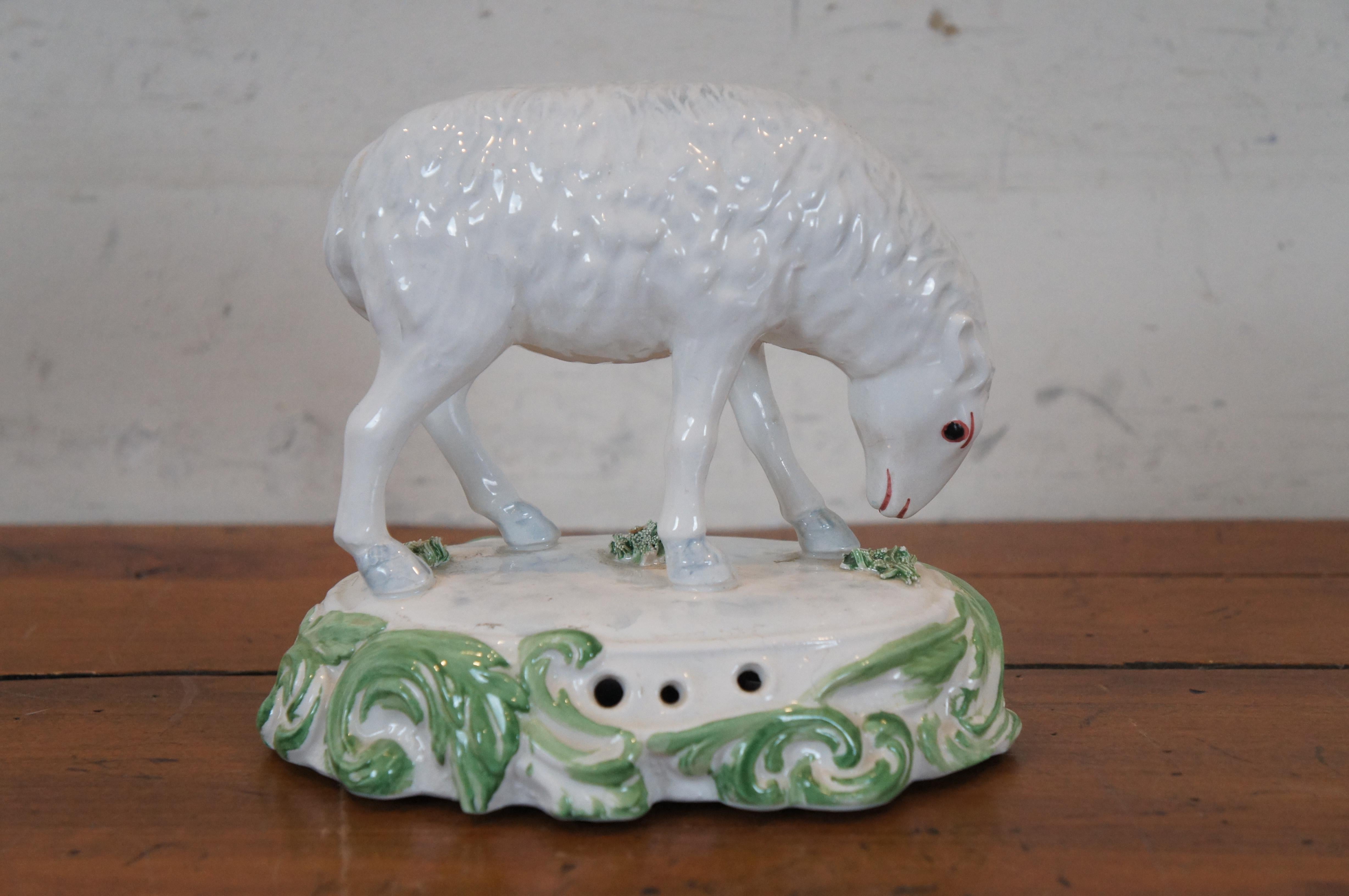 Chelsea House Port Royal Italian Porcelain Grazing Sheep Lamb Figurine 7