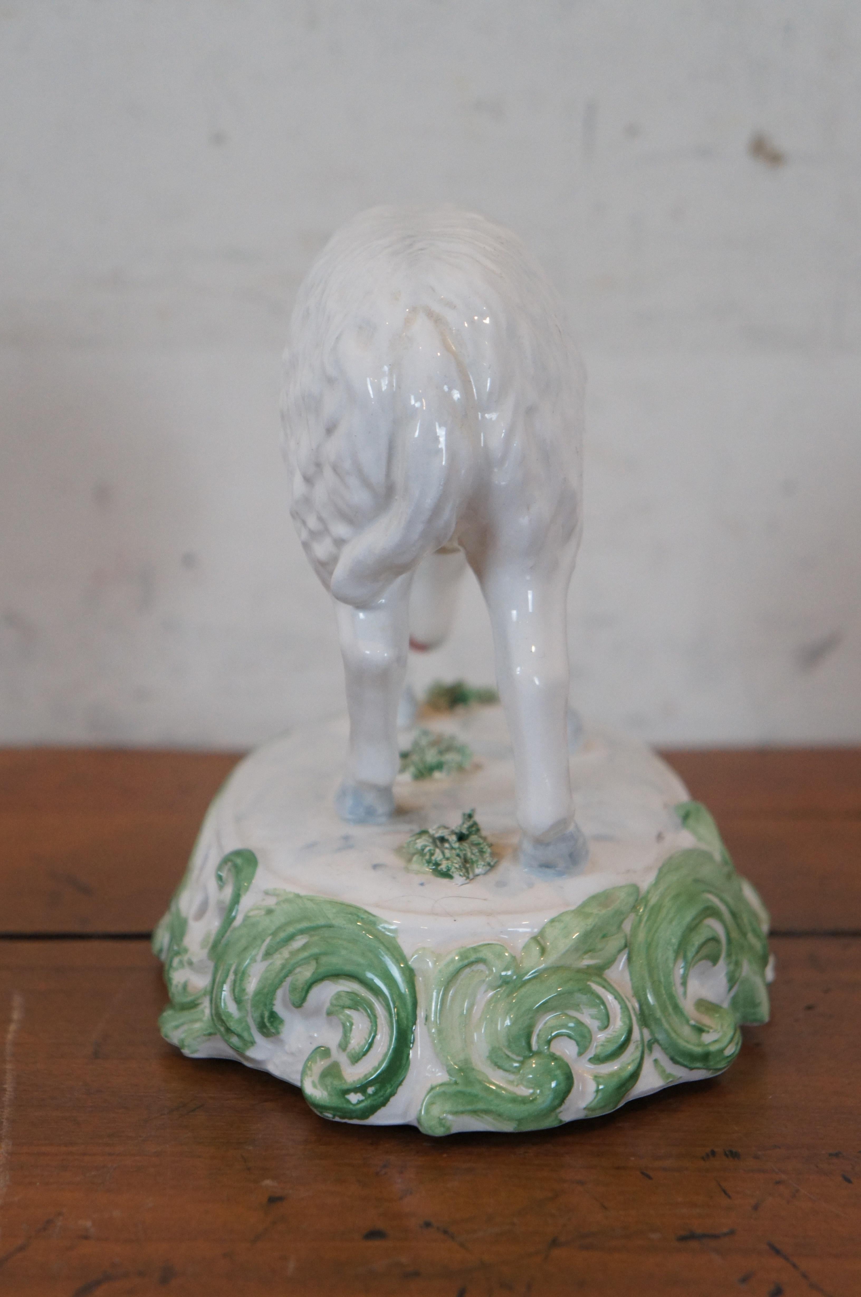 20th Century Chelsea House Port Royal Italian Porcelain Grazing Sheep Lamb Figurine 7