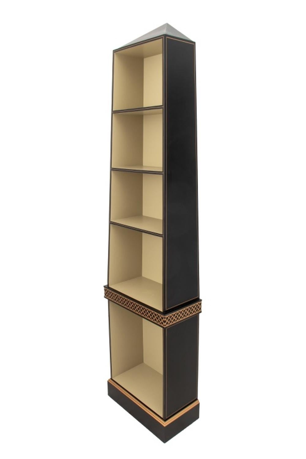 American Chelsea House Regency Style Ebonized Obelisk Bookcase