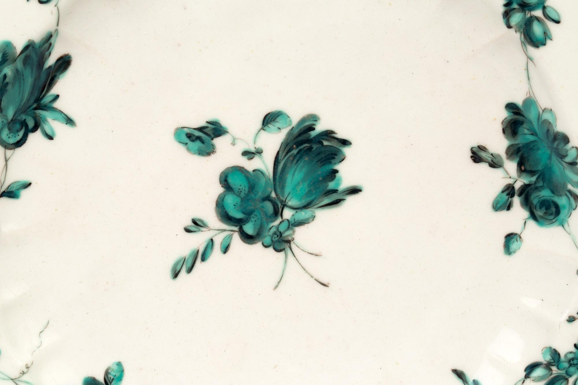 Chelsea James Giles En Camaieu Green Floral Painted Porcelain Plate 2