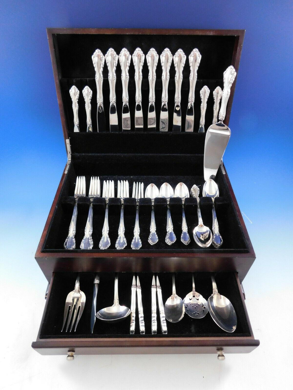 Chelsea Manor by Gorham sterling silver flatware set of 56 pieces. This set includes:

8 knives, 9