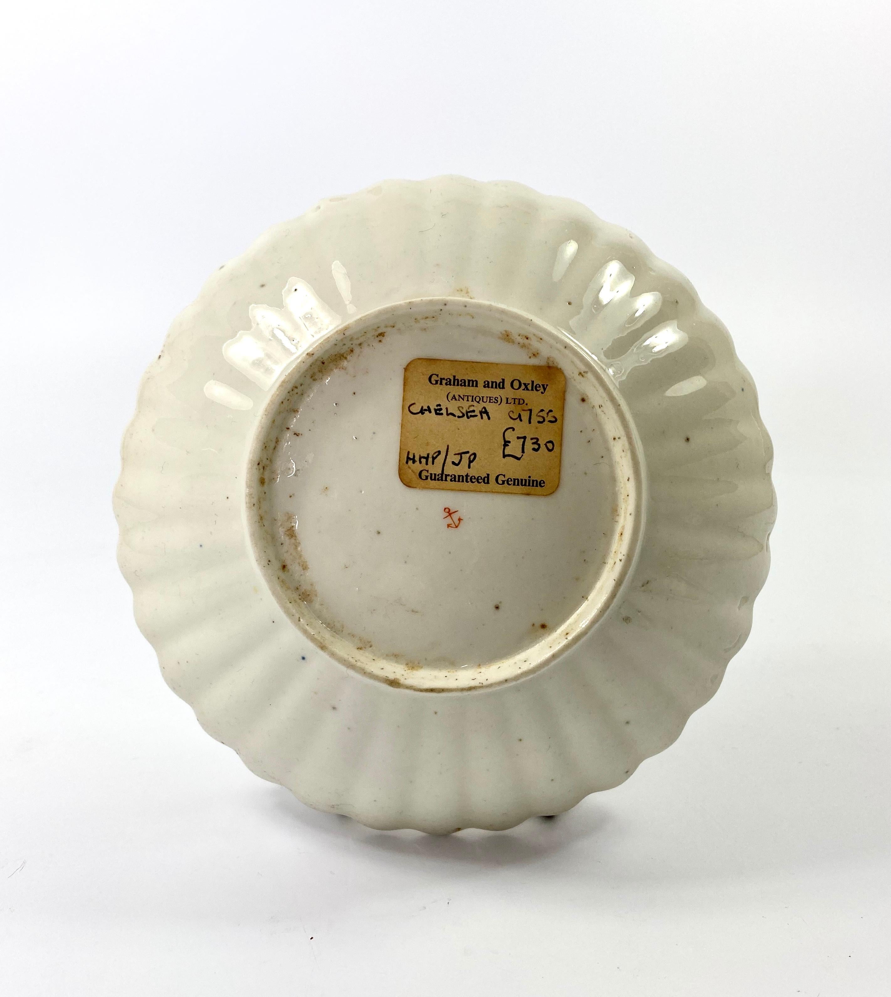 English Chelsea Porcelain ‘Botanical’ Saucer, c. 1760