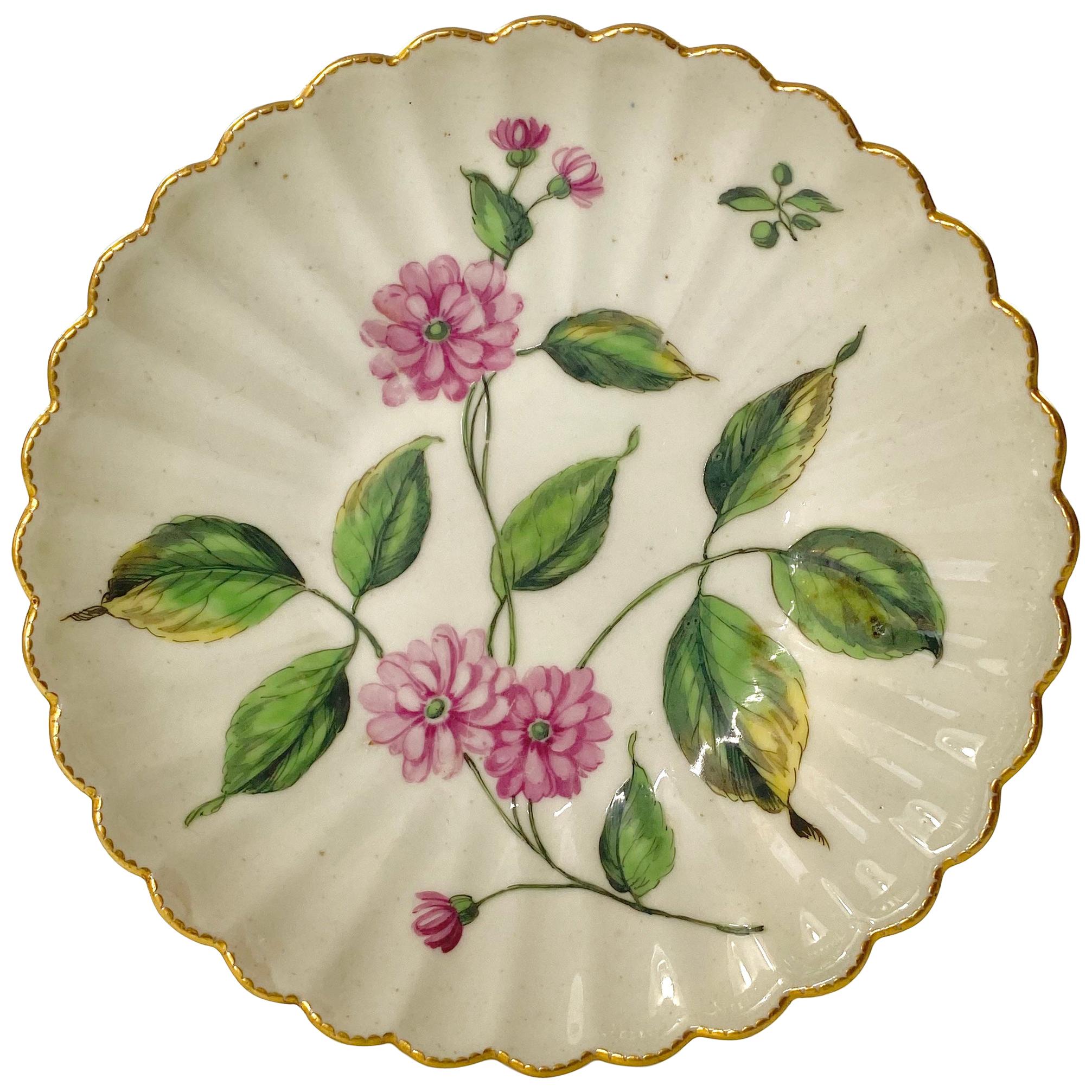 Chelsea Porcelain ‘Botanical’ Saucer, c. 1760
