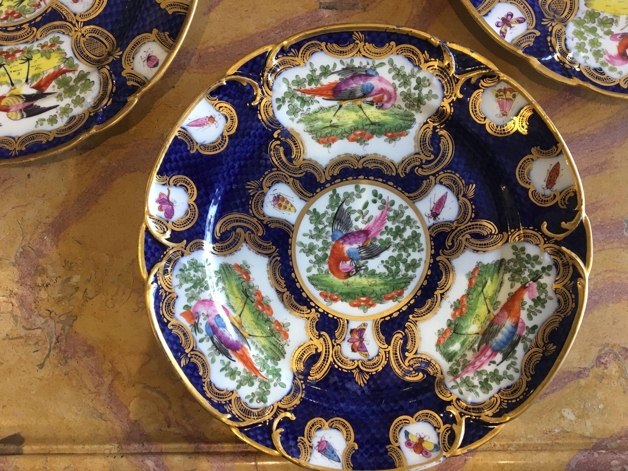 George III Chelsea Porcelain Cabinet Plates, Mid-18th Century