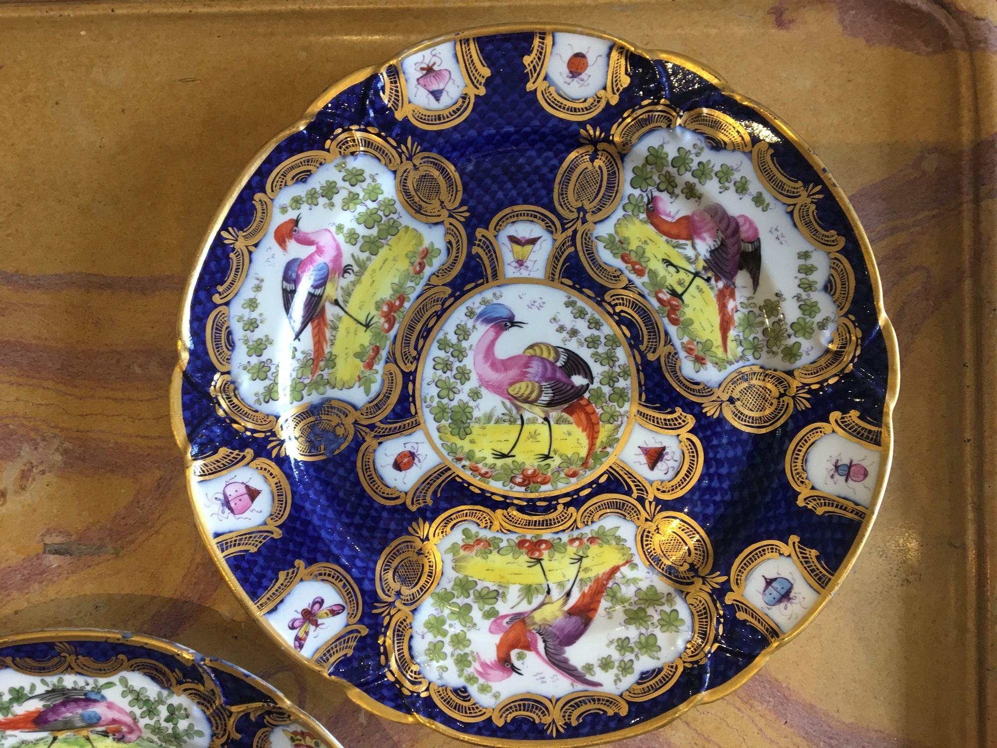 British Chelsea Porcelain Cabinet Plates, Mid-18th Century