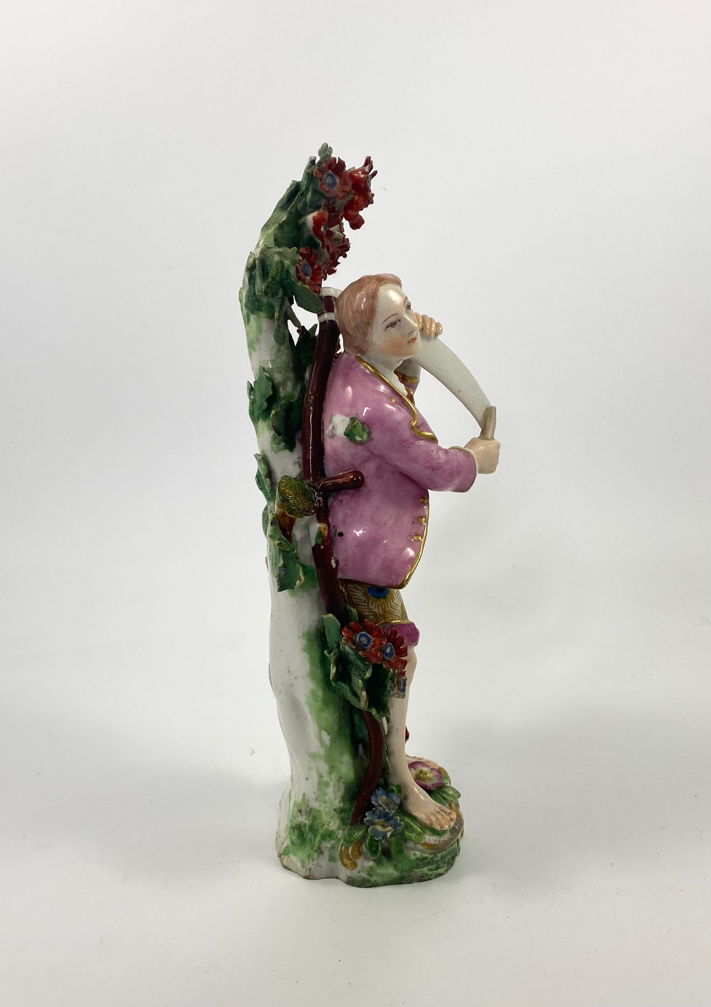 Fired Chelsea Porcelain Figure of a Farmer, c. 1760