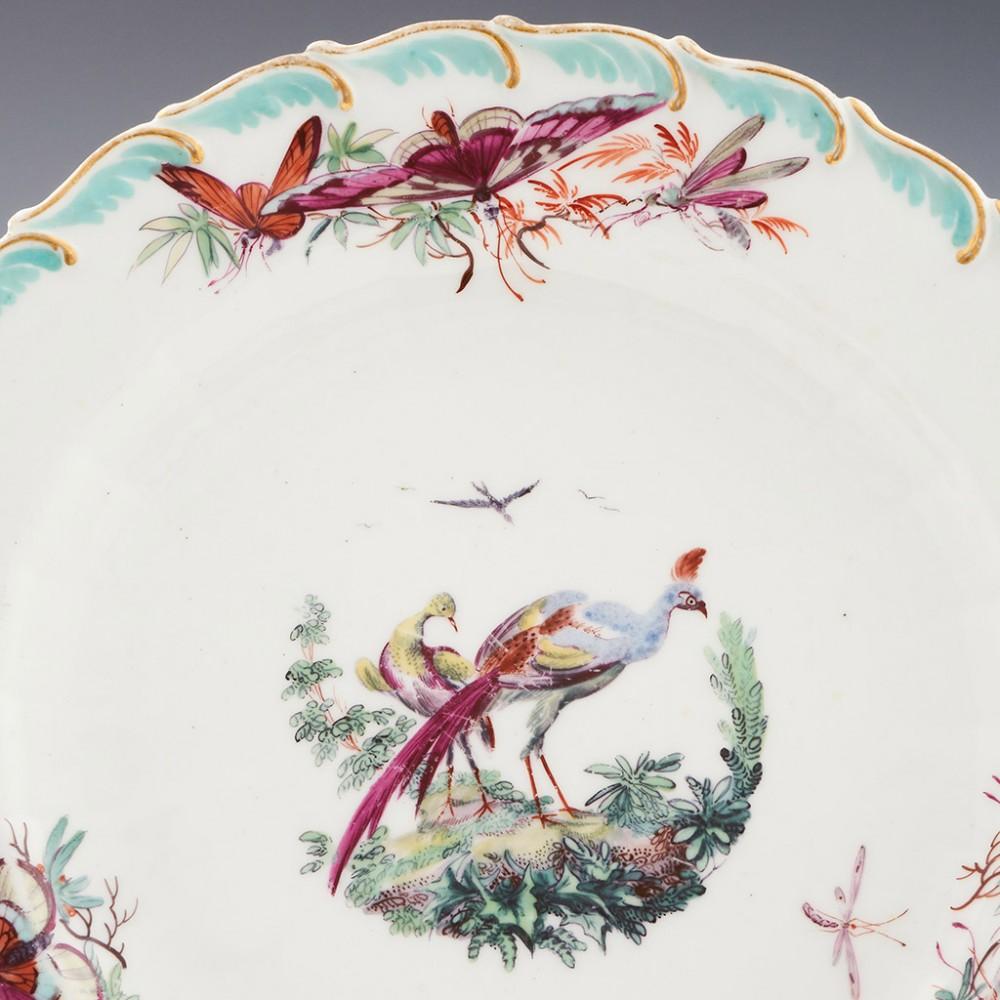18th Century and Earlier Chelsea Porcelain Gold Anchor Feather-Edged Dessert Plate, 1756-1769