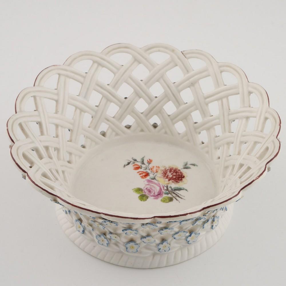 George II Chelsea Porcelain Reticulated Basket c1755 For Sale
