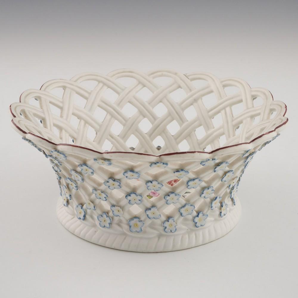 British Chelsea Porcelain Reticulated Basket c1755 For Sale