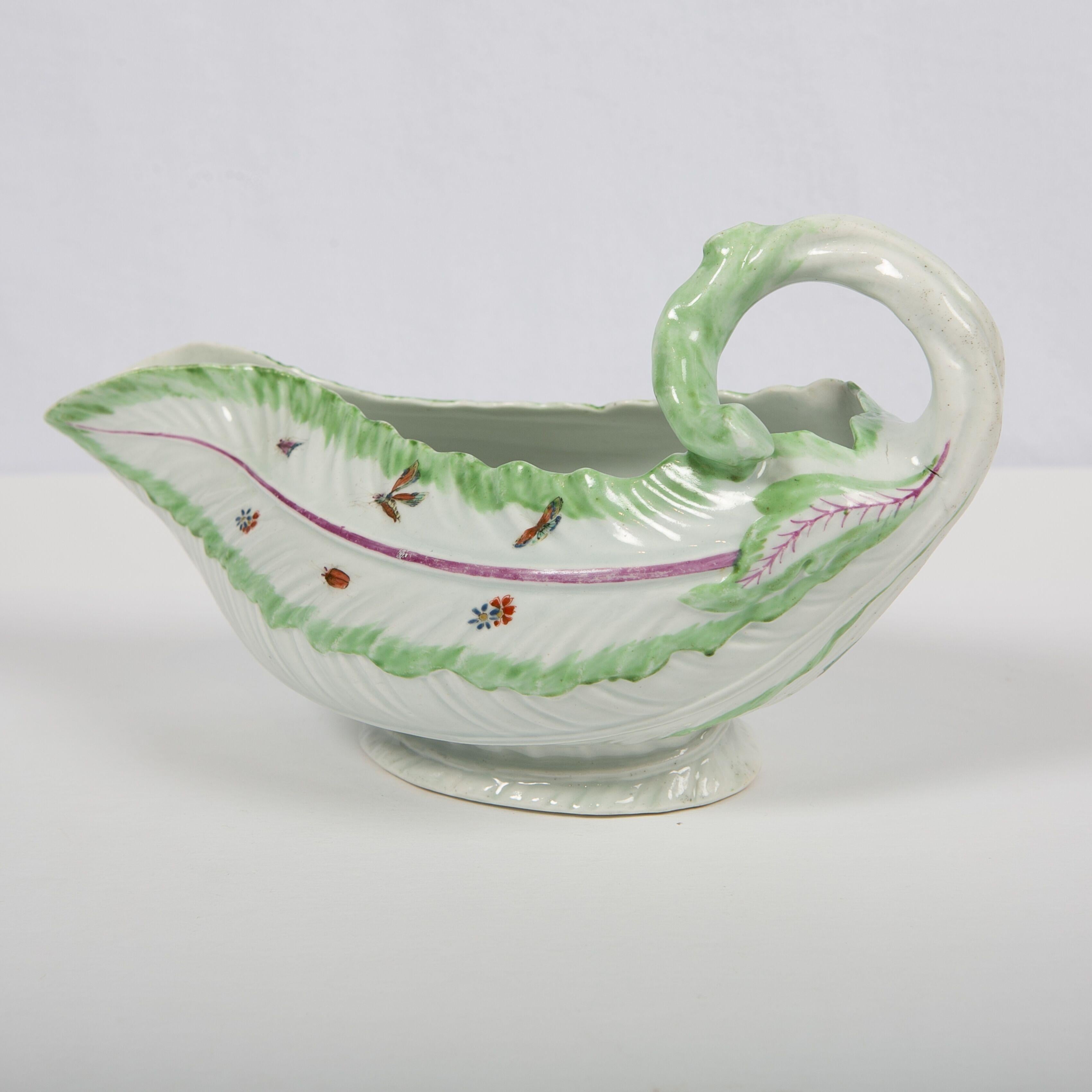Rococo Worcester Porcelain Sauceboat, Made in England, 18th Century